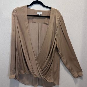 Witchery Gold Silky Textured Blouse Size 16